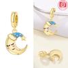 Exquisite Original Copper Golden Adorable Moon Crown Safety Chain Cap Stars Rabbits Bead Fit Bracelet Women Jewelry Gift Diy
