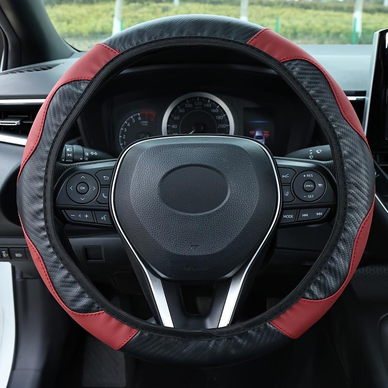 Universal Car Steering Wheel Cover, Carbon Fiber Elastic, Wear-resistant, Non-slip, No Inner Ring, for Car