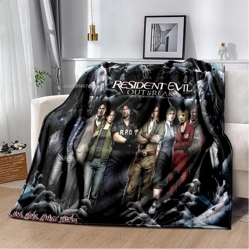 R-Resident Evil Game Gamer Soft Plush Blanket Leon Ada Red Umbrella Blanket for Living Room Bedroom Bed Sofa Picnic Office Cover
