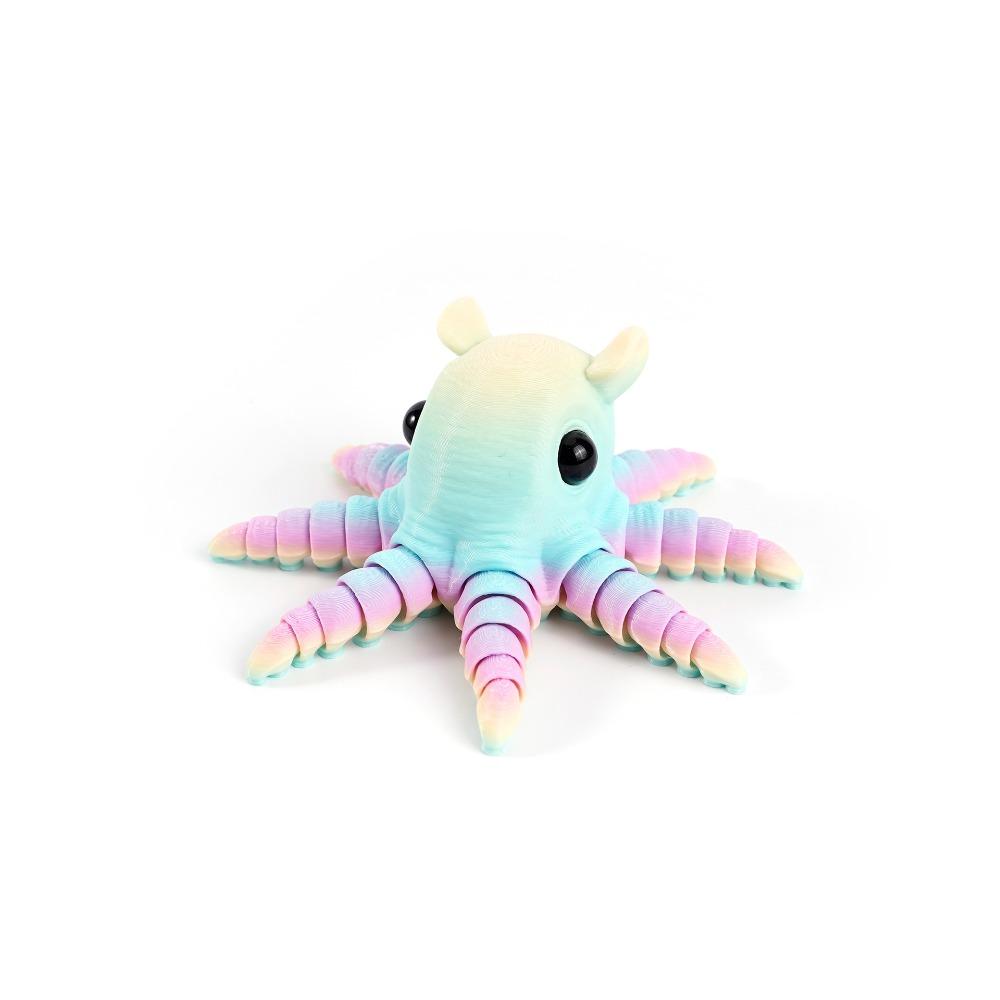PLA Plastic 3D Printed Octopus Model Multi-jointed Movable Octopus Desktop Ornaments 7 Colors Animal Simulation Model Children's