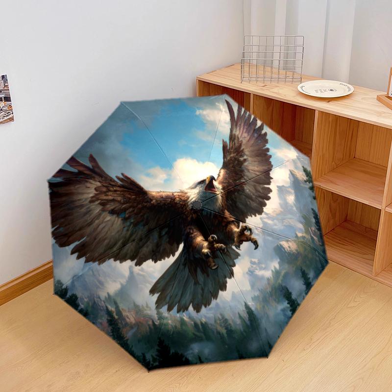 

1 PC Automatic Folding Umbrella - A soaring eagle Pattern, Portable & Foldable Design with 8 Ribs, Christmas Birthday Gifts