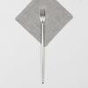 Abella matte stainless steel long tea fork silver