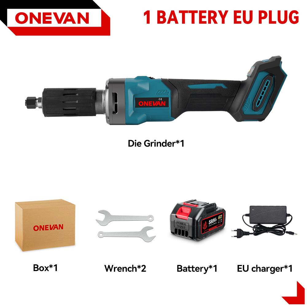 ONEVAN 2000W bürstenloser elektrischer Stabschleifer, 35000 U/min, 6 mm, kabellos, 4 Gänge, variable Schleif-Drehwerkzeuge für Makita 18-V-Akku