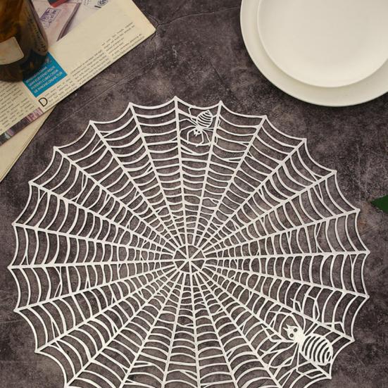 Prostírání Podložka na stůl ve tvaru pavučiny Snadno se čistí Tepelně odolná prostírání pro domácí halloweenskou výzdobu