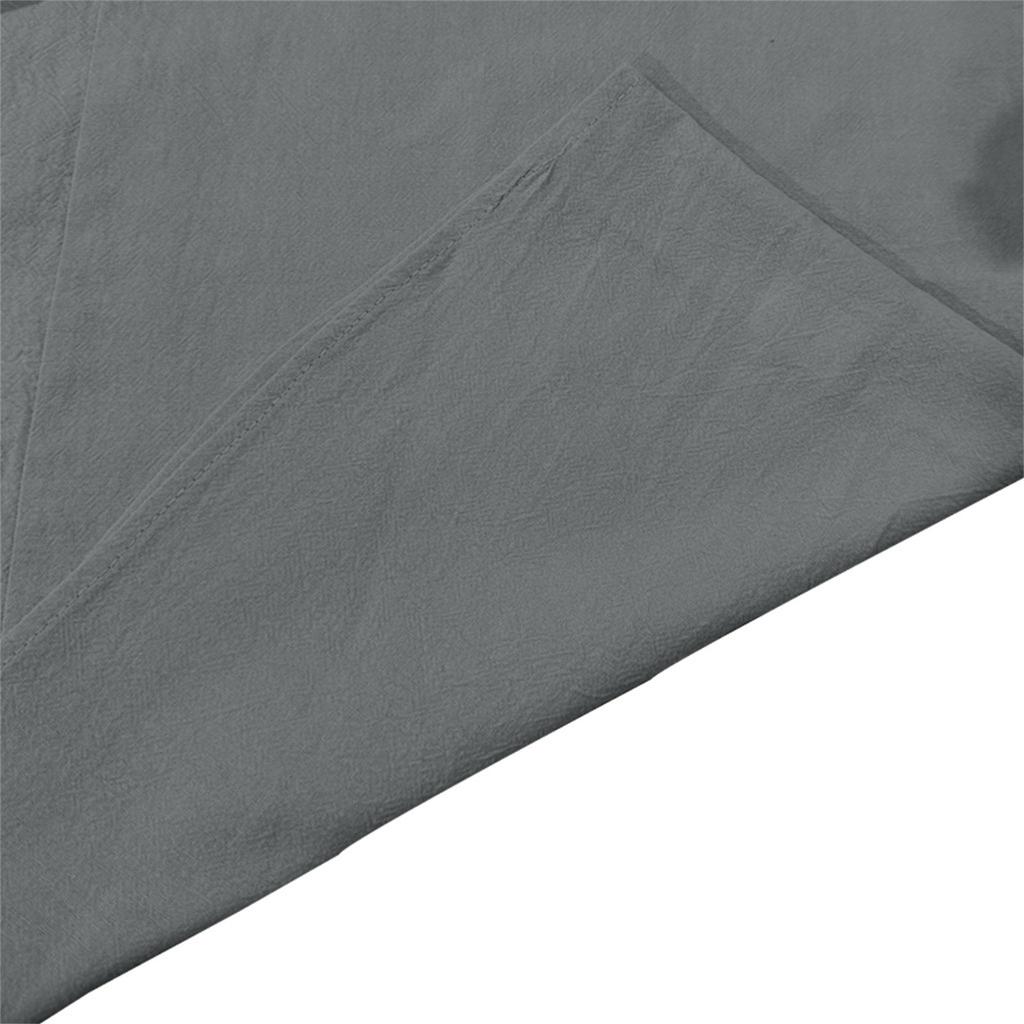 Top Camicia da Uomo Larga Casual in Cotone e Lino con Coulisse e Collo
