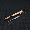 Mini Brass Keychain Pen - Portable Pocket Gel Ballpoint for Travel, Signatures, and Gifts