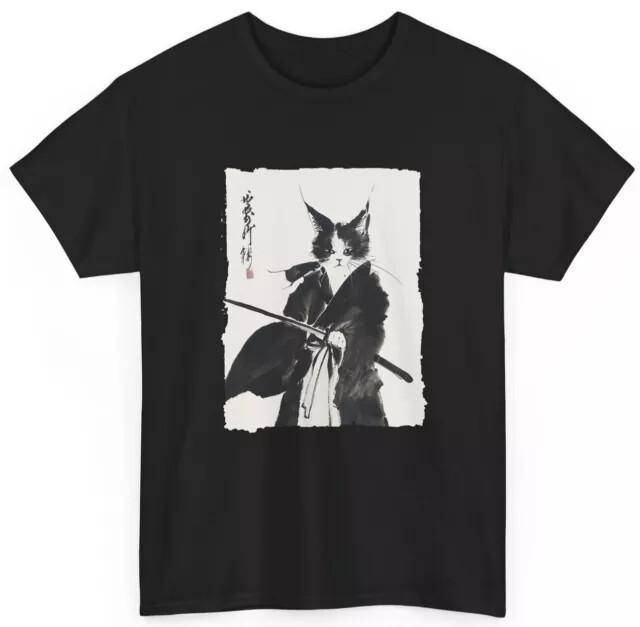 

Samurai Cat Tee Vintage Ukiyoe Warrior Art Graphic Cat Art TShirt Unisex T-Shirt XXXXL