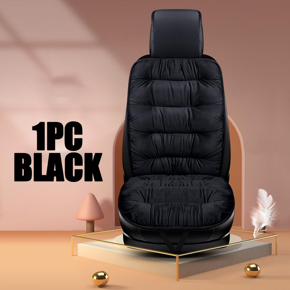 

Зимний чехол для сиденья автомобиля с подушкой для спинки, теплая подушка для сиденья автомобиля, защита переднего сиденья, автомобильные чехлы для салона автомобиля, универсальные чехлы для внедорожников и седанов чёрный