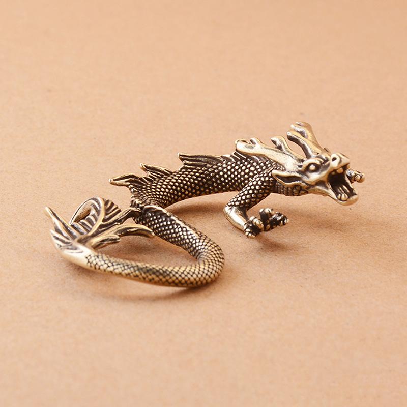 Chinesische Tier-Drachen-Statue, Bronzefigur, Ornamente, antikes Kupfer, mythisches Tier, Miniatur-Heimdekoration, Kunsthandwerk-Kollektion