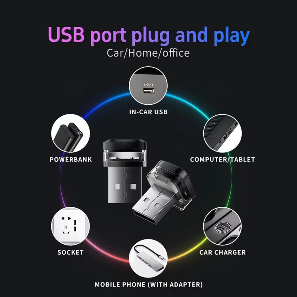 Adjustable Brightness LED Reading Lamp USB Car Ambient Light