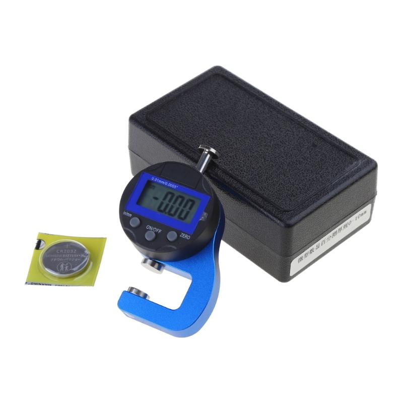 Digital Thickness Gauge 0-8mm/0.3'' Electronic Micrometer LCD Display Dial Thickness Meter for Paper/Film/Leather/Wire