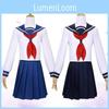 Elegantes Nacht Sakura Rokumi Cosplay Kostüm in Blau Mit Zubehör Für Gaming-Fans