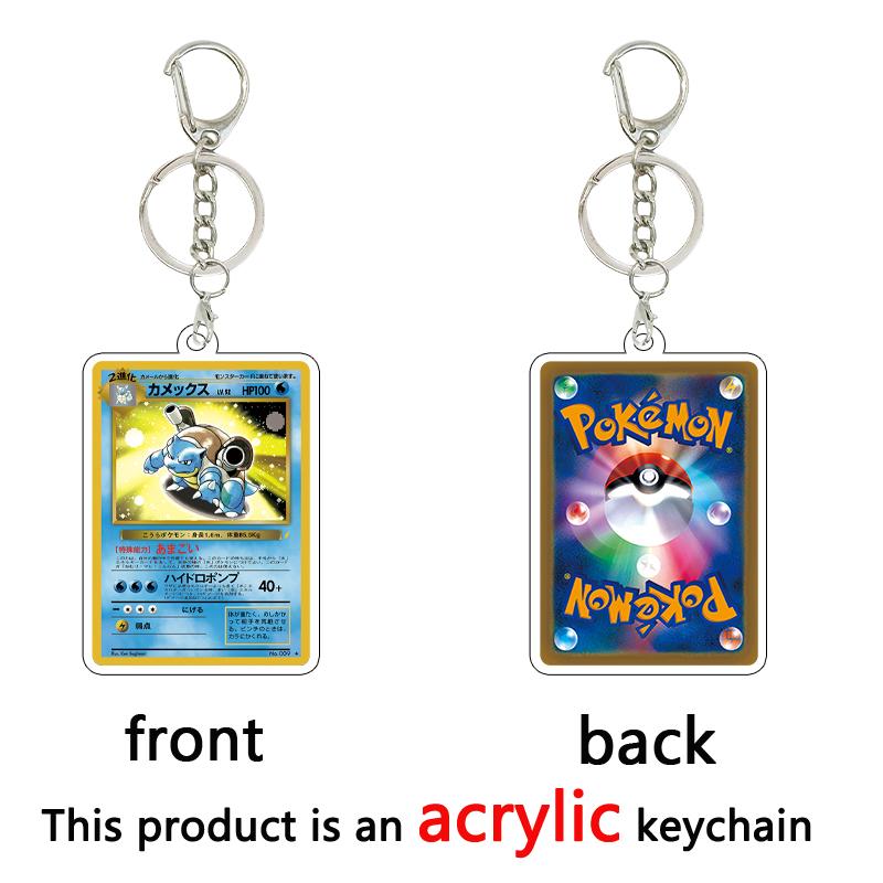 

Japanese Cartoon Pocket Anime Acrylic Pendant Keychain Charizard Squirtle Bulbasaur Keyring Bag Pendant Game Props Toys Gifts about 5cm