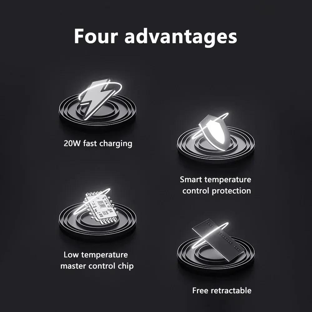 106W 4 IN 1 Retractable Car Charger USB Type C Fast Charger Digital Display Cigarette Lighter Adapter PD QC3.0 for IPhone/Samsun
