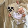 Lila Liebesherz Blumen Katze Hülle für Apple iPhone 13/14/15/16/17 Pro Max