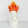 Anime Spiky Short Anger Fire Men Wig Two Tone Orange Yellow Stylish Flame Cosplay Synthetic Wig for Halloween Thanksgiving Wigs