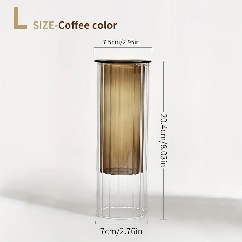 

1 шт. Скандинавский декор для дома, скандинавская полосатая цветная стеклянная ваза, креативный центральный элемент для гостиной, инновационный съемный дизайн, M/L