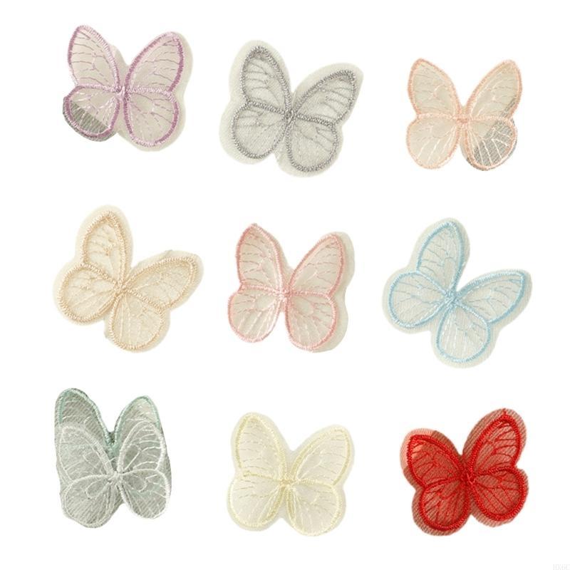 10 Pcs Lovely Animal Repair Patches Iron on Embroidered Patches Cartoon Butterfly Sew On Decorative Appliques for Hat HX6C