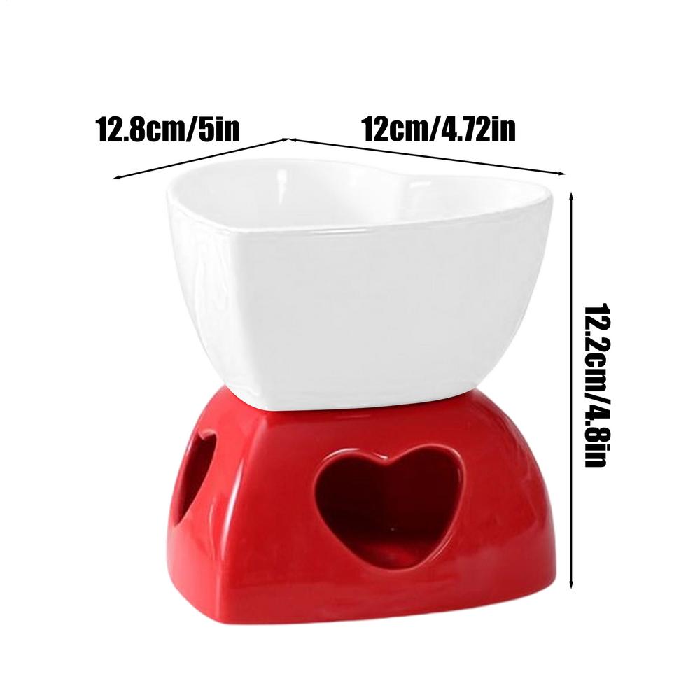Chocolate Fondue Cup Ceramic Heart-shape With Forks Tealight Chocolate Melting Cup Mini Fondue Pot For Cheese Butter Caramel