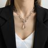 Flashbuy New Trendy Transparent Crystal Water Drop Pendant Necklace for Women Boho Gold Color Metal Chain Necklace Party Zircon