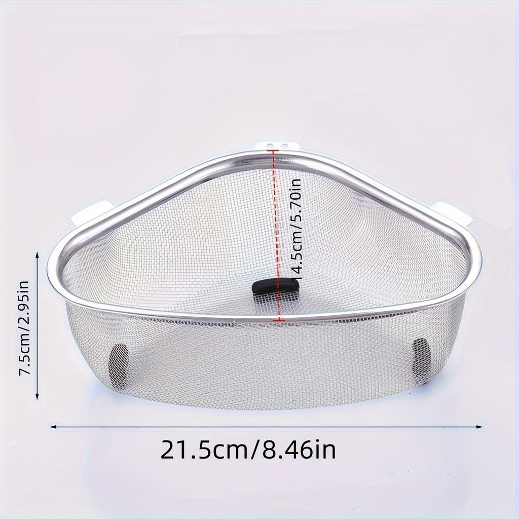 Kitchen Sink Drain Basket Leak-proof Metal Trash Strainer Stainless Steel Triangle Food Vegetables Peel Egg Filter Storage Tool