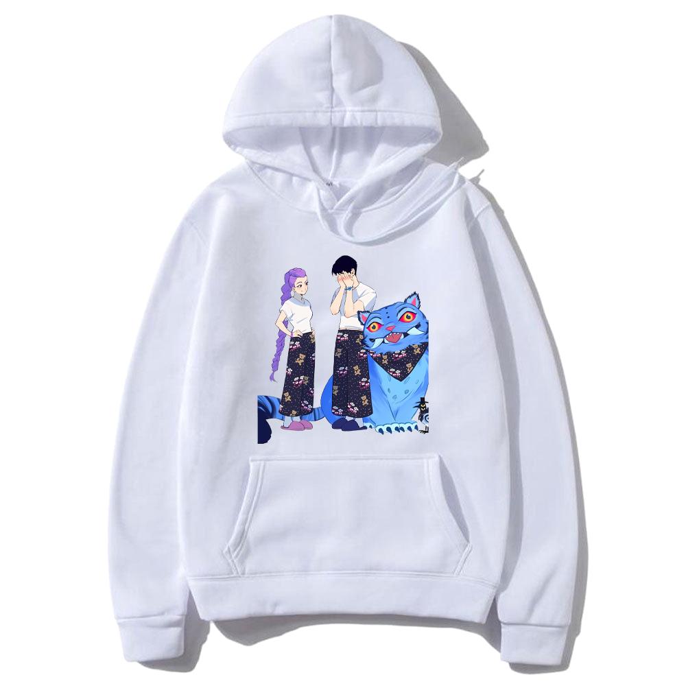 KPop Demon Hunters Derpy Tiger Graphics Hoodie Men Women Cute Kawaii Sportswear Vintage Fleece Fashion Long Sleeve