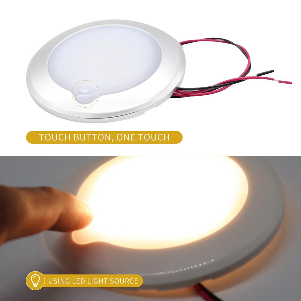 RV Interior Camper Reading Roof Light 3000-3300K Camper Caravan Marine Interior Light Touch Dimmable IP67 Waterproof 200LM 9-30V
