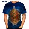 Summer Tshirts Cute Sea Turtle 3d Print Men/women T-shirt Underwater World Turtle Casual Short-sleeved Size 6xl