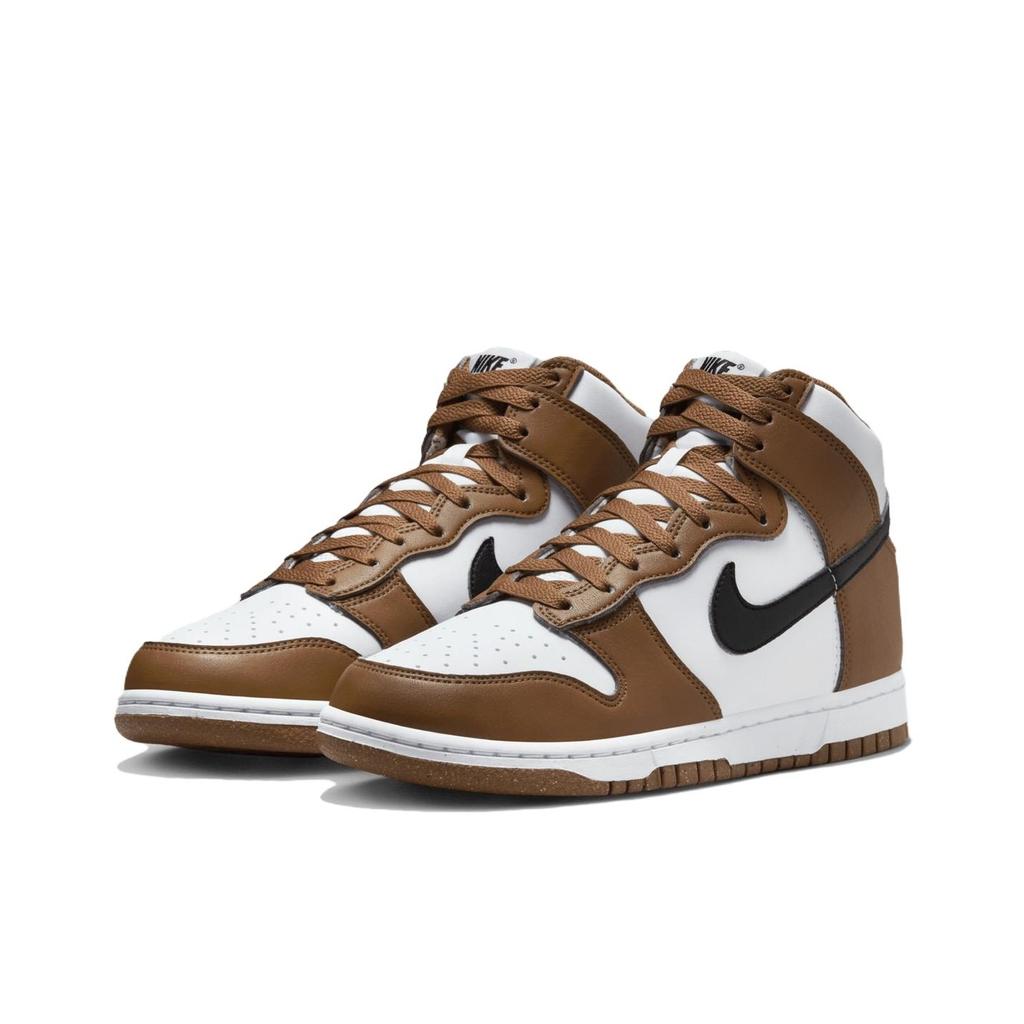 Nike Dunk High Next Nature Light British Tan Damesneakers Brun Hvit Svart FV5960-200