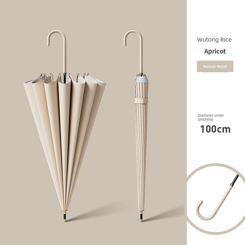 New Style Straight-Handle One-Piece Umbrella for Women, High-Looking Automatic Umbrella, Enlarged, Reinforced, Thickened, Storm-Resistant Long-Handle