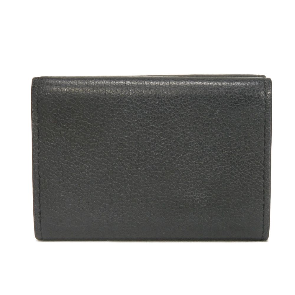 Used 12564 Portefeiulle Lock Mini M63921 7942 Current LV Signature Grain Calfskin Black LV Logo Noir Unisex from Japan
