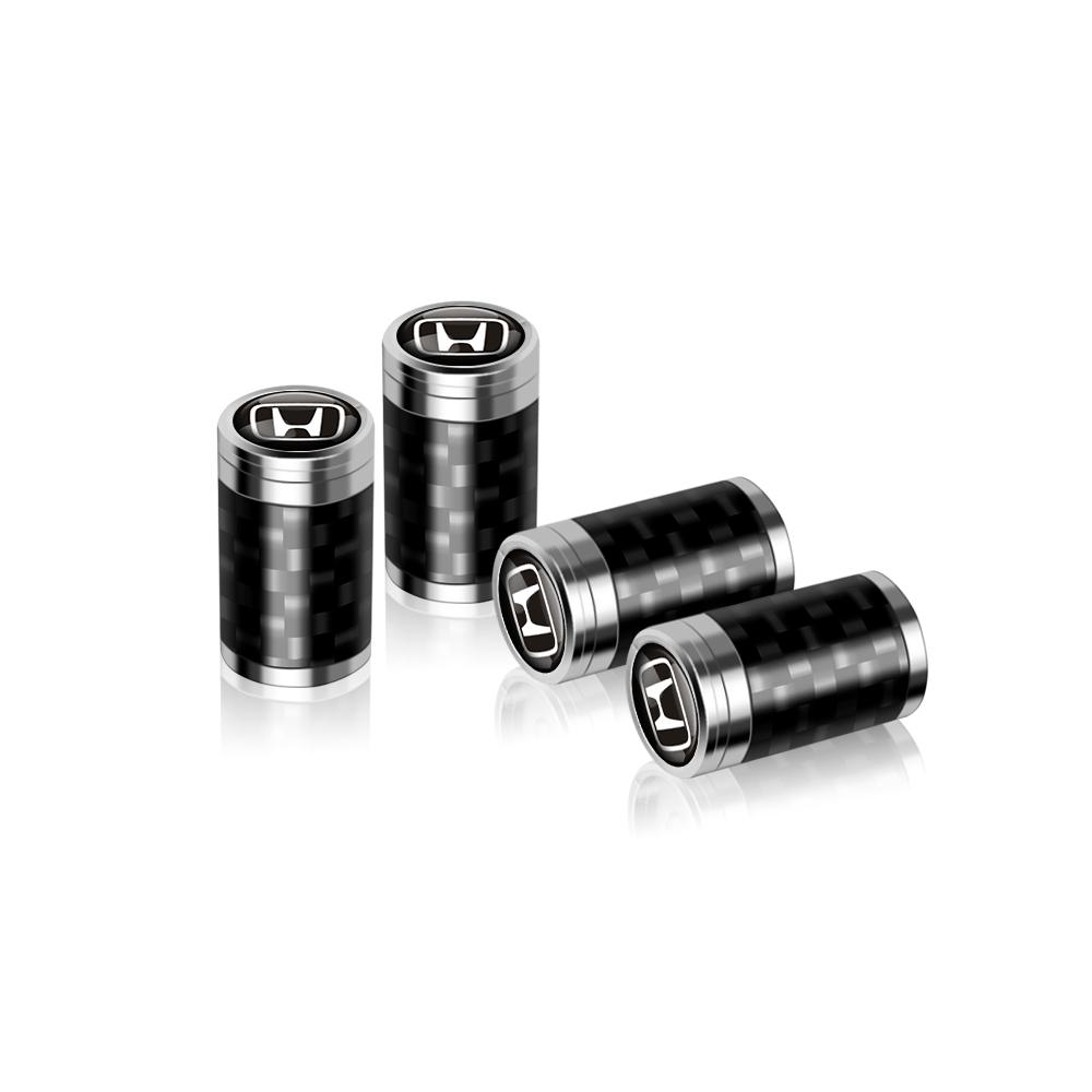 4Pcs Metal Carbon Fiber Car Wheel Tires Valve Caps Emblem Cover For Honda Civic Accord Prelude Mugen City Pilot Auto valve cap