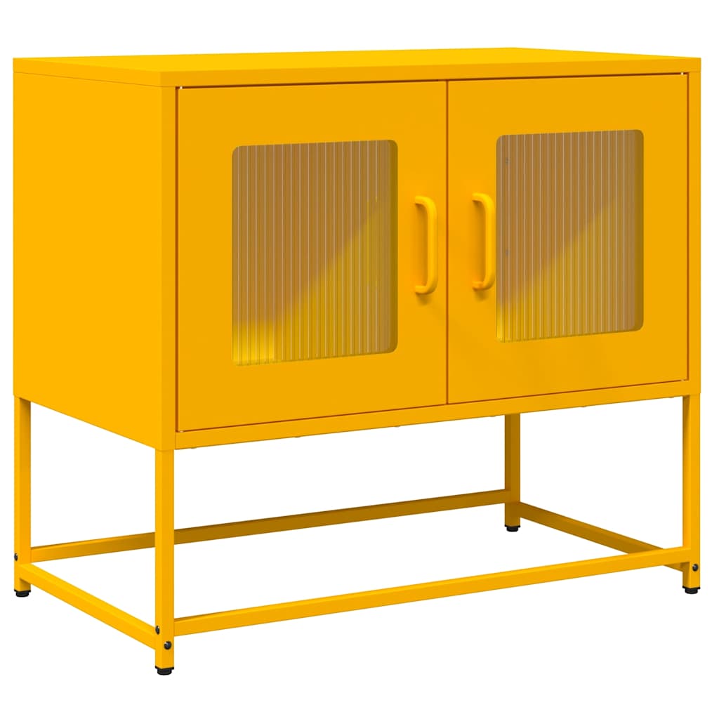 TV Stand Mustard Yellow 68 X 39 X 60.5 Cm Cold Rolled Steel