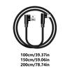 Type C Data Cable With Double Bend Ends And Fabric Weave Durability 90 Degree Elbow For Phones Electronics