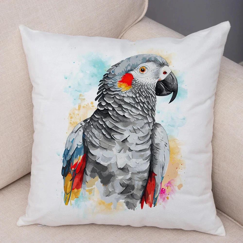 Cartoon Cat Dog Lion Panda Bird Cushion Cover Decor Cute Animal Pillow Case Peach Skin Soft Pillowcase For Children Room Home