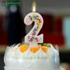 Children's Birthday Candle 1 Year Colorful Pearled Candle Macaron Original Candle Flameless Cake Decoration Theme Party Supplier