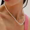 Tirr Lirr Standard Pearl Bead 6mm Silver Pink Necklace TNSSVP13927M