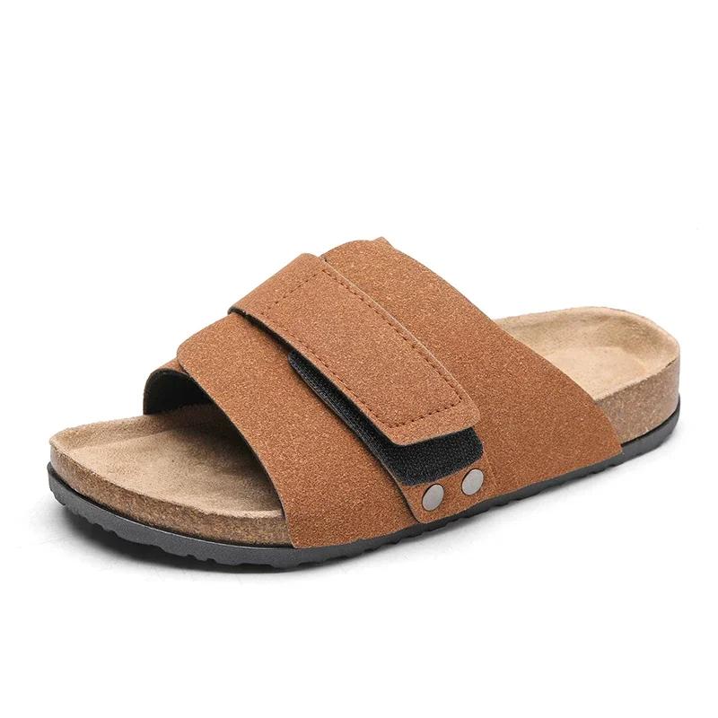 Indoor Fashion Arch Support Mules Half Slippers Women Soft Non-Slip Flat Slides Summer Lightweight Cork Footbed Clogs Ladies
