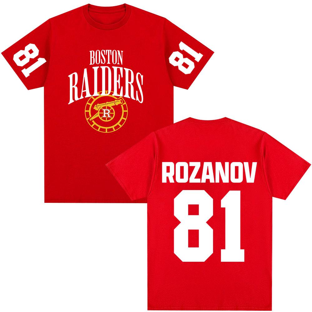 Heated Rivalry Ilya Rozanov 81 Boston Raiders Tshirts Unisexs Clothing Fashion Vintage Oversized T Shirts Cotton Casual Tshirt
