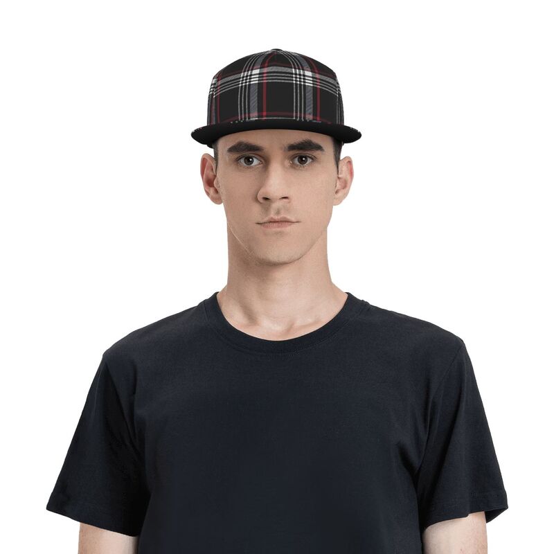 GTI Tartan Plaid Print Sandwich Baseball Caps Snapback Hats Daily Bucket Cap Unisex Hip Hop Cap Flat Bill Brim Adjustable Hat