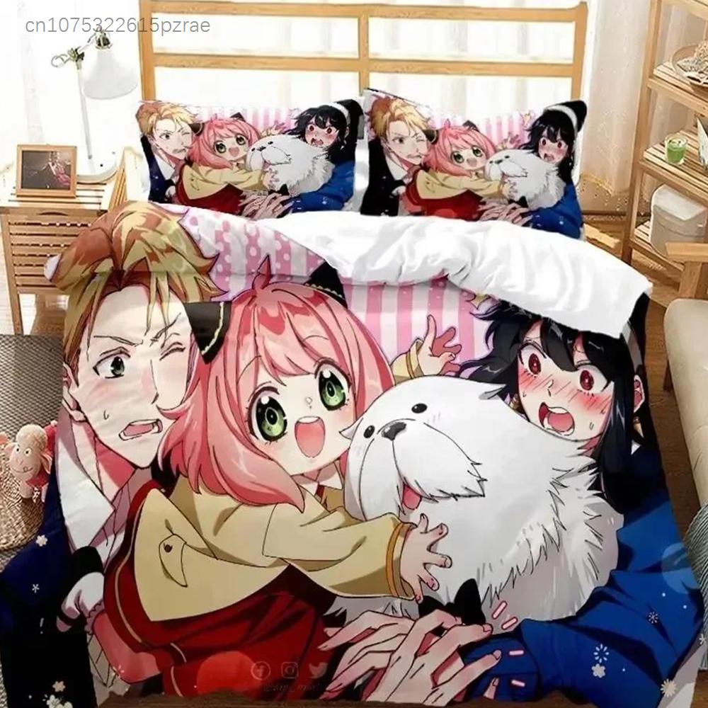 3D Print Anime Spy × Family Anya Bedding Se Bedroom Soft Modern Bedspreads Comefortable Duvet Cover Quilt Cover And Pillowcase