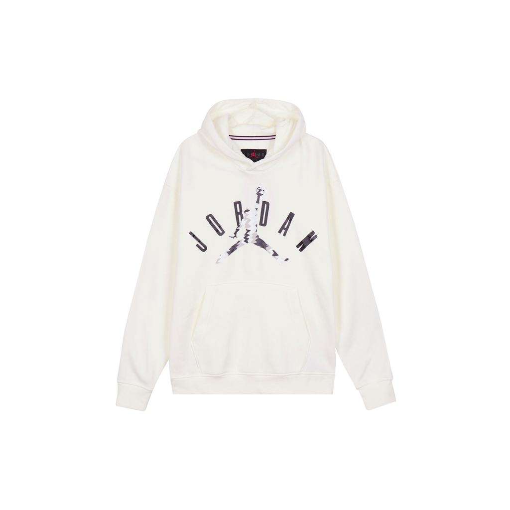 Jordan Casual Loose Hoodie With Letter Print Long Sleeve Pullover Men Tops White FD7416-133