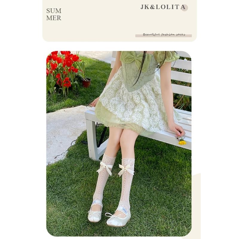Women's Bows Leg Warmer Sweet Ruffle Lace Leg Sleeves Summers Thin Leg Sleeves