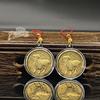 2027 Chinese Zodiac Year of the Sheep Keychain Imitation Gold Foil Gold Coin Craft Memorial Souvenir for Birthday Gift Car Key Decor