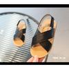 Kids Cross Strap Open Toe Velcro Sandals Summer Casual Beach Shoes For Boys Girls
