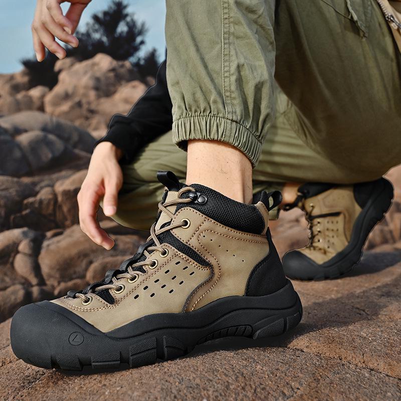 Men's Winter Outdoor Hiking Shoes, Thick-Soled, Non-Slip, Closed-Toe, Large Size 46