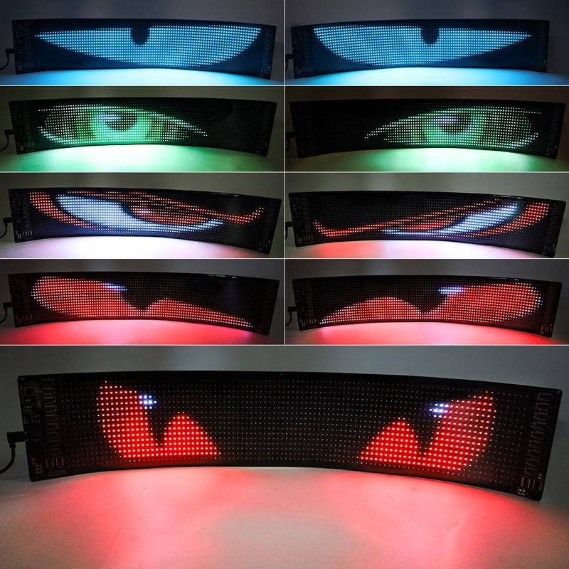 2PCS Devil Eyes Light For Windshield LED Eyes Dual Screen Sync App/Remote Control Custom Text LED Light Sign for Car Truck SUV
