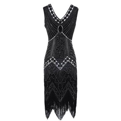 High-end Explosive Sequin Hand-woven Dress Retro Sequin Dress Physical Picture