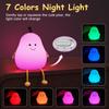 Cute Peach Pear Fruit Night Light USB Rechargeable Dimming Touch Silicone Lamp Bedroom Bedside Decoration Couple Gift Boby Light