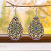 Bohemian Style Colorful Mandala PU Leather Earrings Boho Earrings Trendy Female Earrings Elegant Fashion Earrings Christmas Gifts for Women